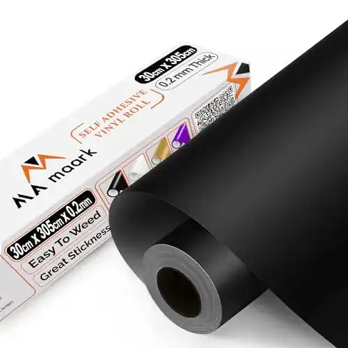 Plotterfolie MA Maark Vinylfolie Schwarz Matt 30x305cm