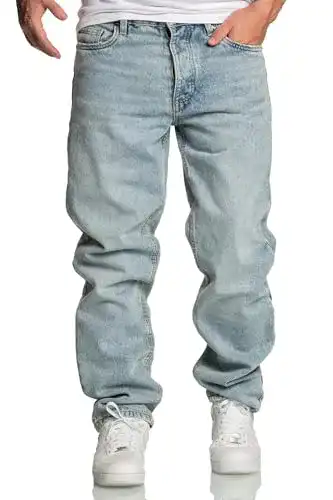 Baggy-Jeans REPUBLIX Herren Loose-Fit 90s Denim Jeans in Hellblau
