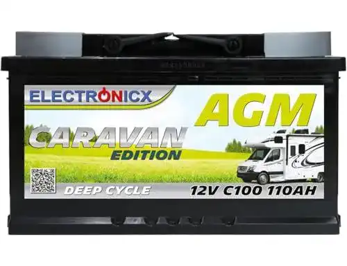 AGM-Batterie 110Ah 12V für Caravan, Wohnmobil und Solaranwendungen