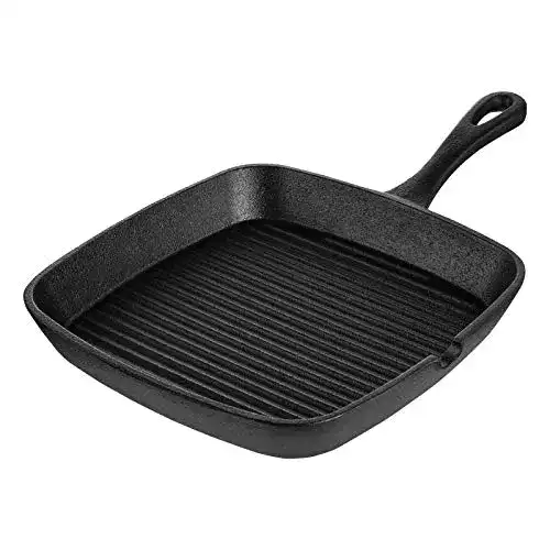 Gusseisen Grillpfanne HiveNets 24 cm – Antihaftbeschichtet und Geriffelt