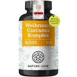 Weihrauch-Kurkuma-Kapseln Nature Love – Hochdosiert und Vegan für das Immunsystem
