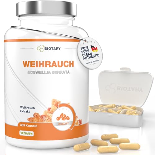 Weihrauch-Kapseln Biotary mit 940 mg Boswellia Serrata Extrakt, 365 Stück