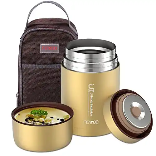 Thermo-Lunchbox Fewoo Edelstahl-Dose isoliert 800 ml BPA-frei