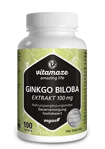 Ginkgo Biloba Tabletten hochdosiert 100 mg – 100 Kapseln vegan