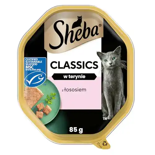 Sheba Katzennassfutter Classics in Pastete mit Lachs, 11 x 85g Schalen