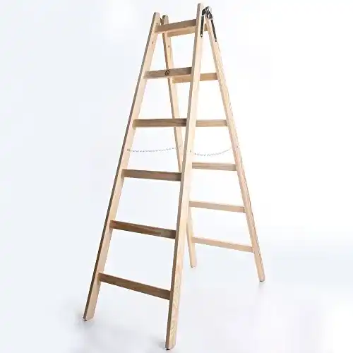 Bibliotheksleiter Holzleiter Standard 2×6 Stufen Zweiseitige Klappleiter