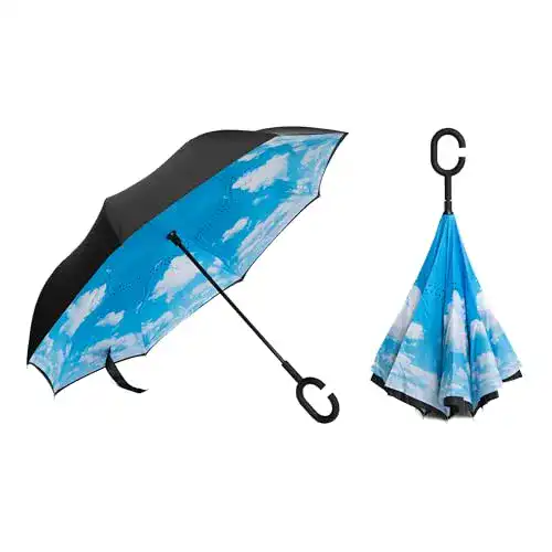Umgekehrter Regenschirm von Braty Decorations mit C-förmigem Griff