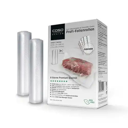 Vakuumierbeutel Caso Profi Folienrollen 20×600 cm, 2 Rollen