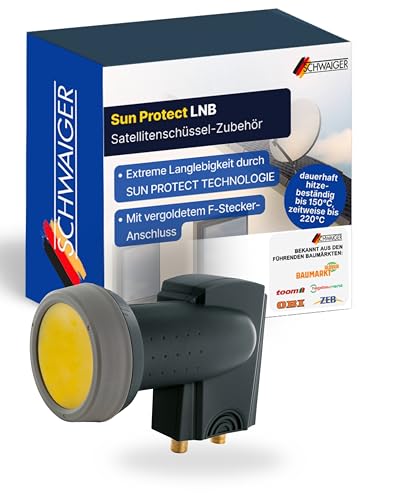 Schwaiger Twin LNB digital Sun Protect I Low Noise Blockconverter für 2 Teilnehmer