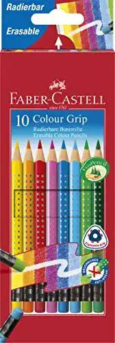 Faber-Castell 116613 Buntstifte Set Colour Grip, radierbar, 10 Stück