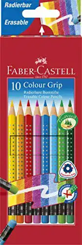 Faber-Castell 116613 Buntstifte Set Colour Grip, radierbar, 10 Stück