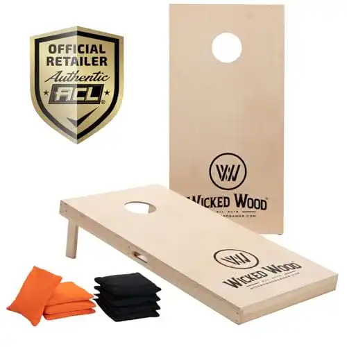 Wicked Wood Cornhole Spielset 120 x 60 cm mit 8 Säckchen