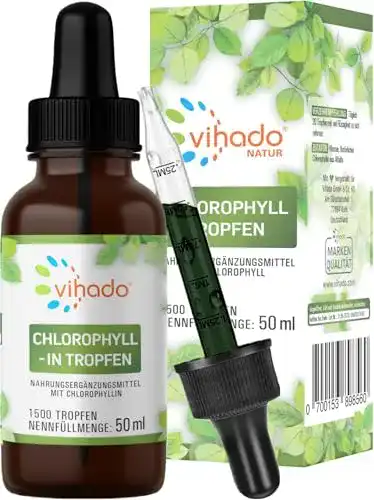 Chlorophyll Tropfen Vihado aus reinem Alfalfa mit Quellwasser, 50 ml