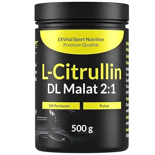 Exvital L-Citrullin Pulver 500g – L-Citrullin DL-Malat
