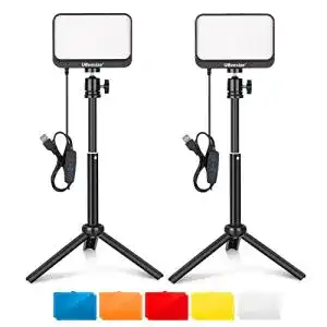 Ubeesize 2er-Pack LED Videokonferenz-Beleuchtung mit Stativ und Farbfiltern