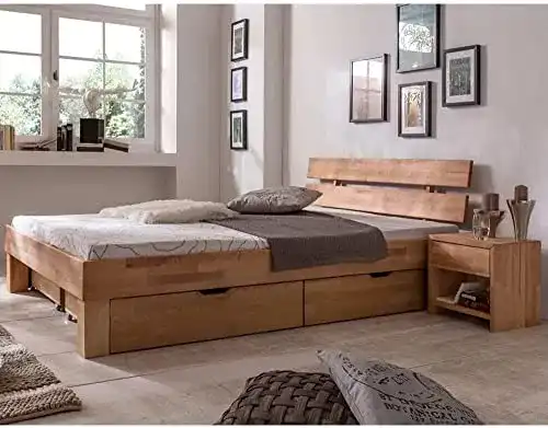 Futonbett 120 x 200 cm aus massivem Kernbuchenholz