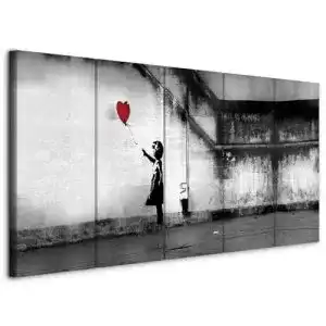 Akustikbild Murando Banksy 225 x 90 cm 5-teilig mit Akustikschaum