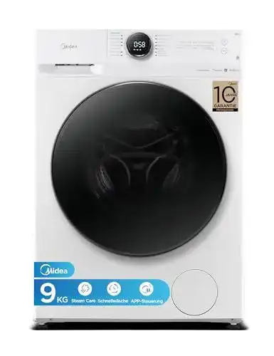 Midea MF200W90WB-14A Waschmaschine mit 9 kg Kapazität und Inverter Motor