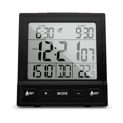 Digitaler Funkwecker von Mebus mit Thermometer und Datumsanzeige