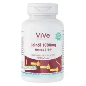 Leinöl-Kapseln 1000 mg – 120 Softgels von ViVe Supplements