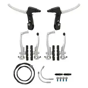 Fahrradbremse P4B V-Brake Bremsen Set in Silber für verschiedene Fahrradtypen