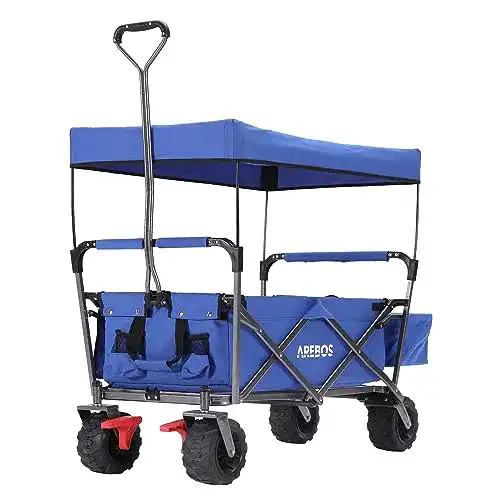 Bollerwagen mit Dach Arebos faltbar für Transport und Outdoor