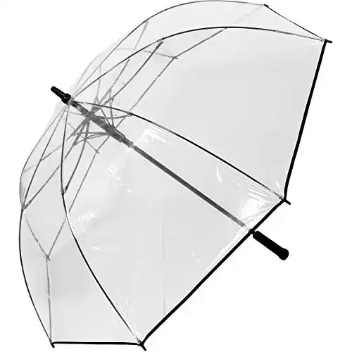 Durchsichtiger Regenschirm Happy Rain Golfschirm Automatik XXL