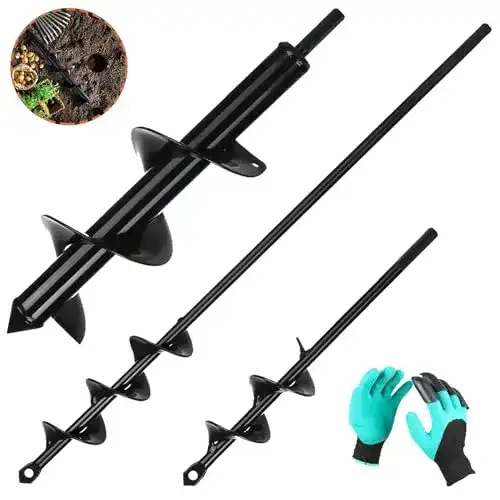 Erdbohrer Set für Bohrmaschine – 3 Stück Gartenbohrer von Senenqu