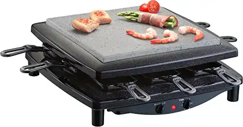 Steba Raclette RC 3 mit Naturstein-Grillplatte und 8 Pfännchen