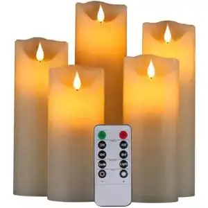 Hanzim LED-Kerzen im 5er Set mit Fernbedienung und Timer-Funktion