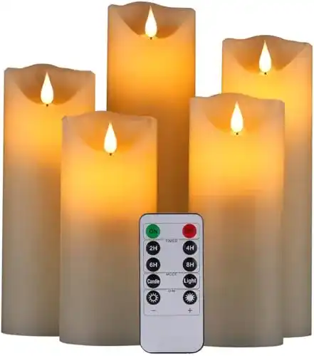 Hanzim LED-Kerzen im 5er Set mit Fernbedienung und Timer-Funktion