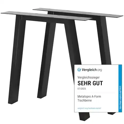 Tischbeine Metall Metalopro, 2 Stück, Schwarz, 72 cm