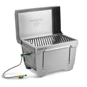 Tisch-Gasgrill Burnhard Jones Jr. Edelstahl für Camping und Freizeit