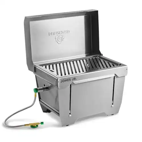 Tisch-Gasgrill Burnhard Jones Jr. Edelstahl für Camping und Freizeit