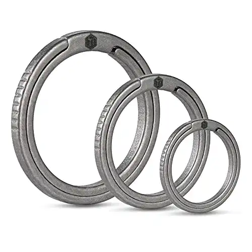 Keyunity KA02 Titan Schlüsselanhänger Set 3-teilig, Schlüssel Ring Set 33/25/17,5 mm