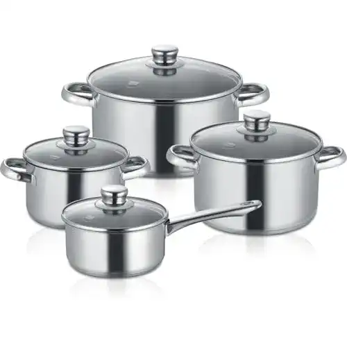 Berndes 4-teiliges Topfset New Roma aus Edelstahl