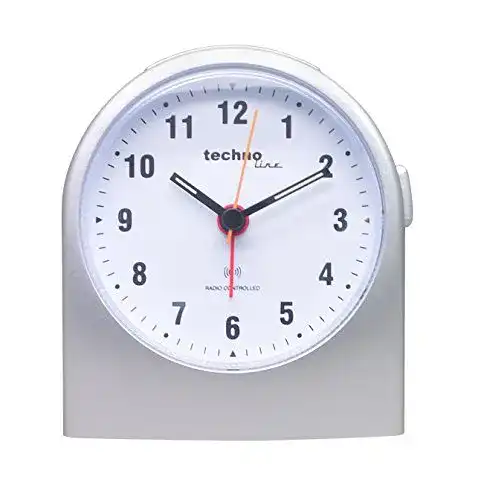 Technoline Funkwecker WT 753 aus Kunststoff in Silber