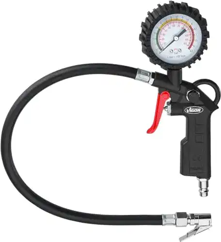 Reifenfüller Vigor V6905 mit Reifendruckmesser und Feinem Füllhebel