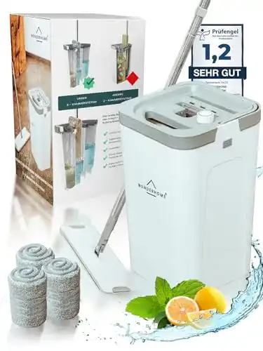 Bodenwischer Set von Wonderhome mit Eimer und Auswringfunktion