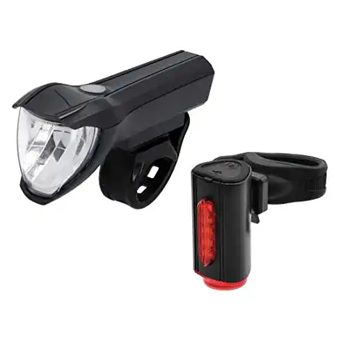 Fischer Fahrradlicht Beleuchtungs-Set mit 50 Lux Frontscheinwerfer und LED-Rücklicht