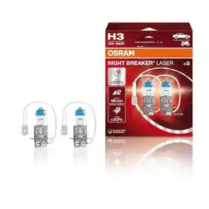 Osram Night Breaker Laser H3 Halogenlampe mit 150% mehr Lichtausbeute