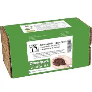 Anzuchterde Humusziegel aus Kokos, 18 Liter, 2 x 650g