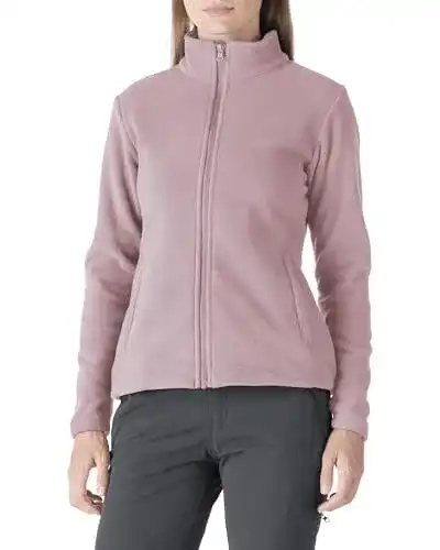 Fleecejacke für Damen von Outdoor Ventures mit Reißverschluss und Stehkragen