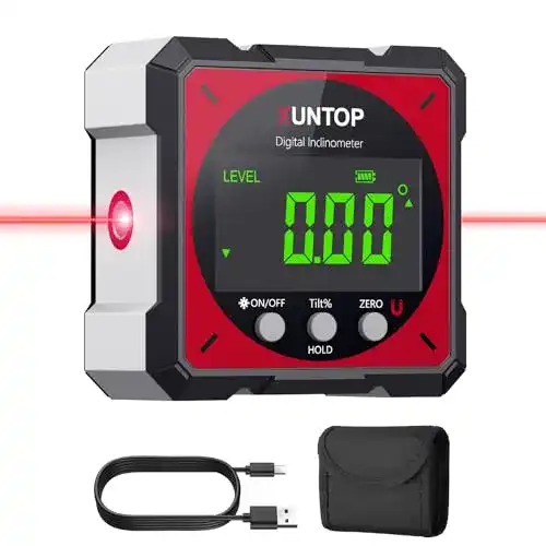 Digitaler Winkelmesser Xuntop mit Neigungsmesser und Laserfunktion
