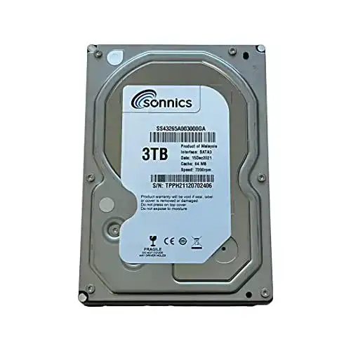 3TB SATA-Festplatte von Sonnics, 3,5 Zoll, 7.200 U/min