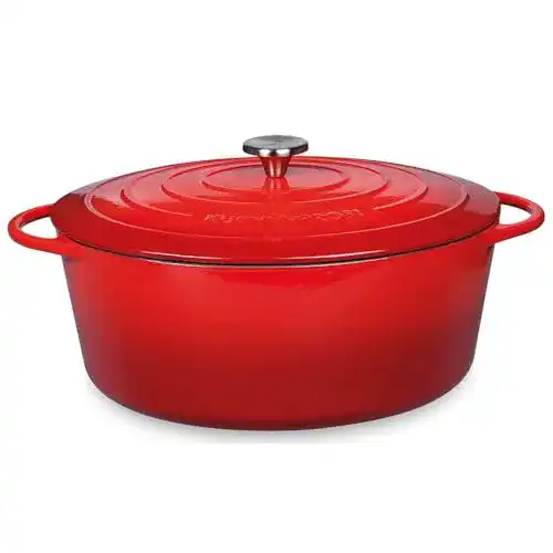 Gusseisen Bräter Küchenprofi Provence mit Deckel, rot, 40 cm