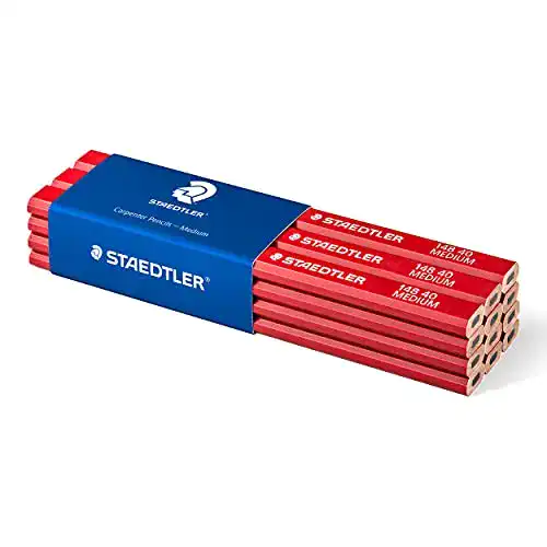 Zimmermannsbleistift Staedtler oval-achtkant, Härtegrad medium, 12 Stück