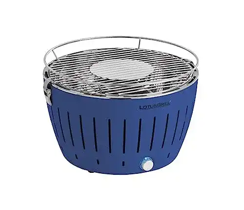 Holzkohlegrill mit Aktivbelüftung Lotusgrill Classic Tiefblau G340