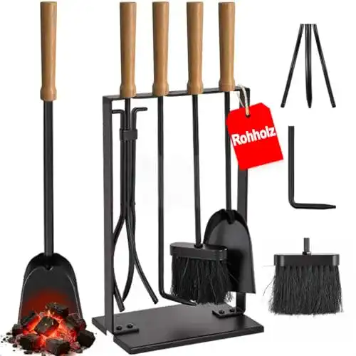 Kaminbesteck Set Amagabeli Garden Home, 5-teilig, 64 cm