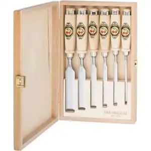Stechbeitel Set von Kirschen 6-teilig in Holzbox